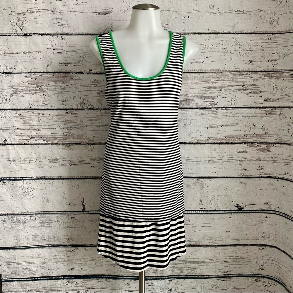 Calvin Klein black/white stripped sleeveless dress